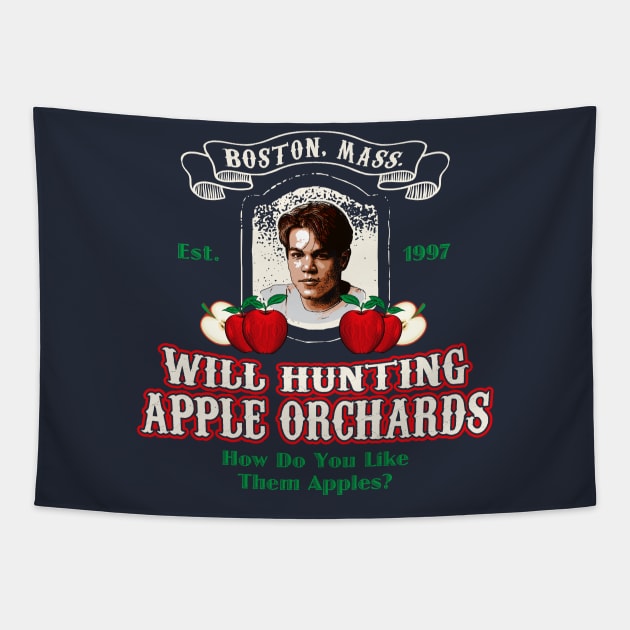 Will Hunting Apple Orchards Tapestry by Alema Art