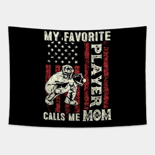 My Favorite Player Calls Me Mom US Flag Baseball Mom Gifts Mothers Day Tapestry