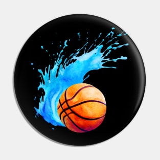 Basketball Ball Watercolor Artistic Splash Pin