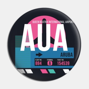 Aruba (AUA) Airport // Sunset Baggage Tag Pin