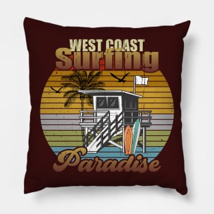 West Coast Surfing Paradise Pillow