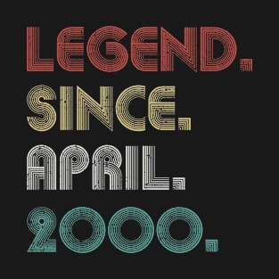 23 Years Old Vintage Legend Since April 2000 23th T-Shirt