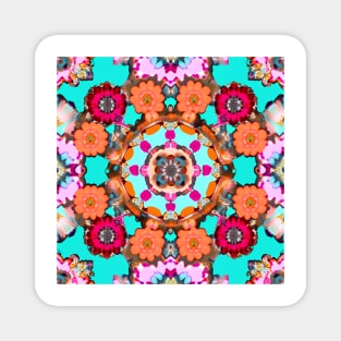 Colorful Flower Power Pattern Magnet