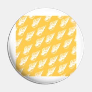 tulip shell aloha print pattern yellow and white Pin