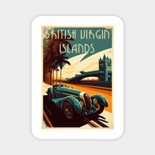 British Virgin Islands Supercar Vintage Travel Art Poster Magnet
