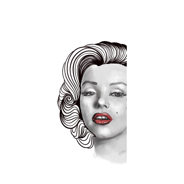 Black and Red Marilyn by Toni Tees