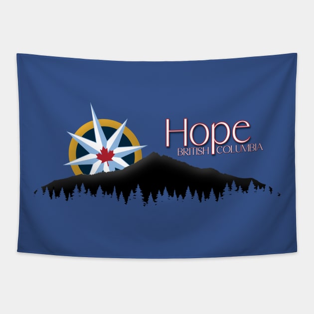 Hope B.C. Canada Compass Tapestry by INLE Designs