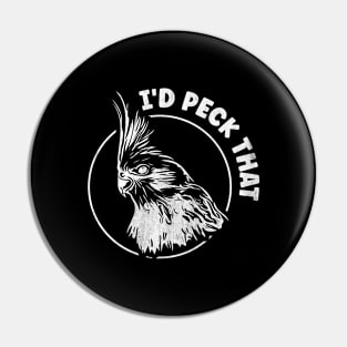 I'd peck that Design for a Cockatiel birder Pin