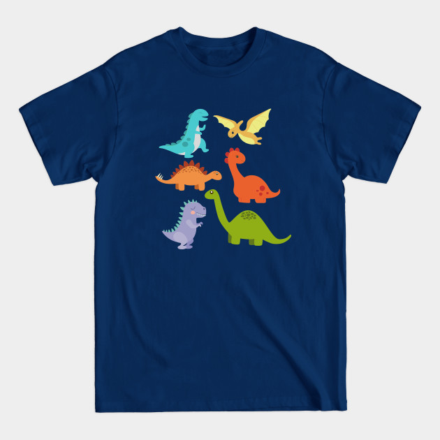 Disover Assorted Colourful Dinosaurs - Cute Dinosaurs - T-Shirt