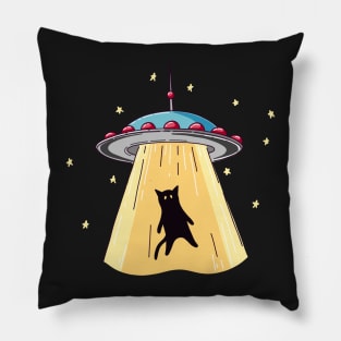 Alien UFO Cat Abduction I Want To Believe Pillow