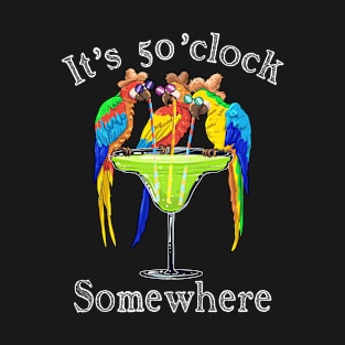 It's 5 O'clock Somewhere Funny Parrots Summer Vacation Lover T-Shirt