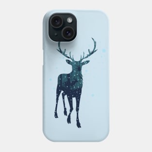 Snowy Winter Forest and Deer Phone Case