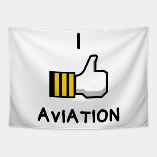 I like aviation thumbs up aviation design with capitan hand Tapestry