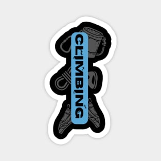 climbing with rock climbing equipment blue Magnet