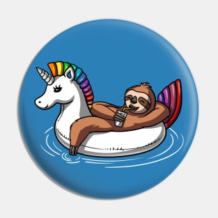 Sloth Riding Unicorn Float Pin