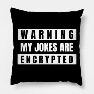 Warning, My Jokes Are Encrypted Pillow