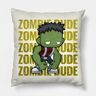 Zombie Dude Creepy Scary Kawaii Zombie Cute Halloween Outfit Pillow