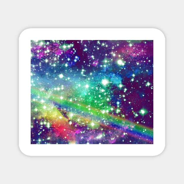 Rainbow Stars and Galaxies Magnet by saradaboru