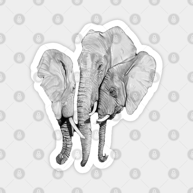 Elephant family Magnet by IslesArt