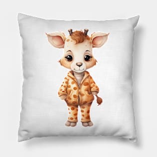 Giraffe Wearing Pajamas Pillow