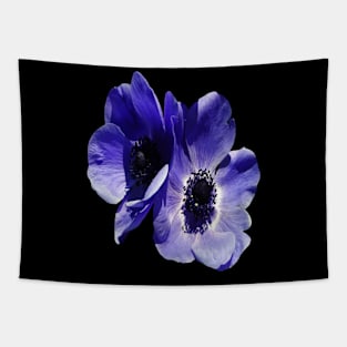 Blue Mauve Anemone Vector Cut Out Tapestry