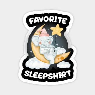 Cute Little Elephant Sleeping on the Moon Nap Favorite Sleep time Pajama Magnet