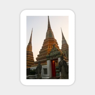 First entrance view to Phra Chedi Rai with two guardians Magnet