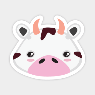 Cute Kawaii Farm Cow Animal Face Kid Design Magnet