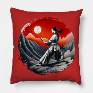 Samurai woman Pillow