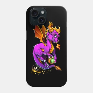 Purple Dragon with Green Orb Phone Case