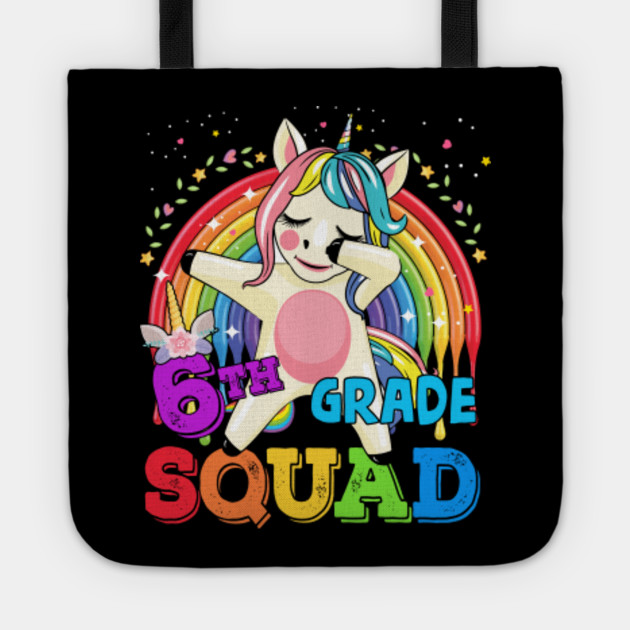 6th Grade Squad Dabbing Unicorn Back To School Girls Funny Back