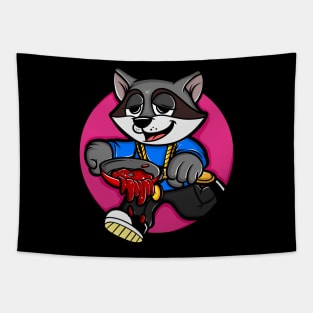 racoon cook cartoon Tapestry