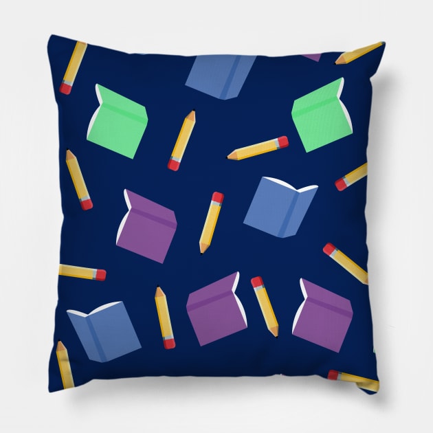 Bookworm Cool Books Pattern Pillow by epiclovedesigns