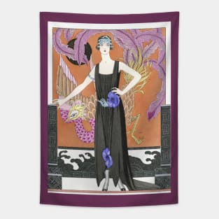 Vintage Art Nouveau 1920s Fashion Art Tapestry