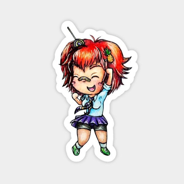 Chibi Kawaii Tomo Anime Girl Magnet by CuddlyChimera