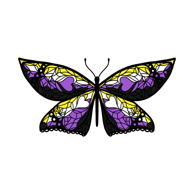 Fly With Pride: Nonbinary Flag Butterfly by StephOBrien