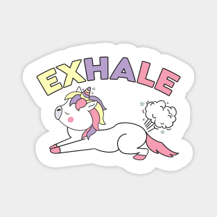 Exhale Funny Yoga Unicorn Lovers Gift Magnet