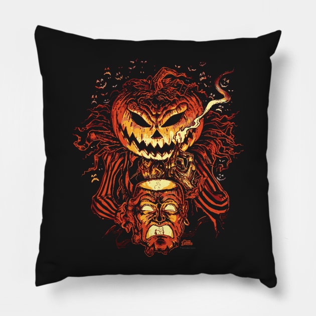 Pumpkin King Lord O Lanterns Pillow by monstermangraphic