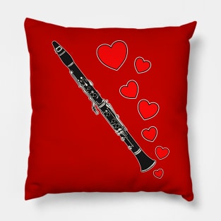 Valentines Day Clarinet Player Clarinetist Anniversary Wedding Musician Pillow