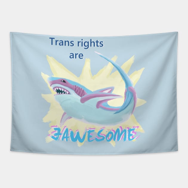 Trans Rights Are JAWESOME Tapestry by clavicalexbonents