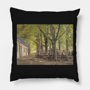 a country brasserie brannenburg bavaria 1894 - Max Liebermann Pillow