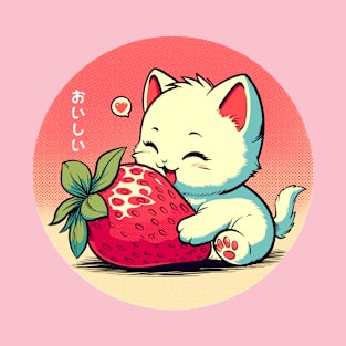 Strawberry kitty manga style T-Shirt