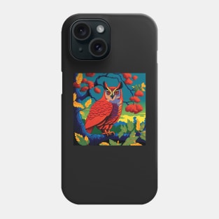 Red Owl In Japanese Printing Style Phone Case