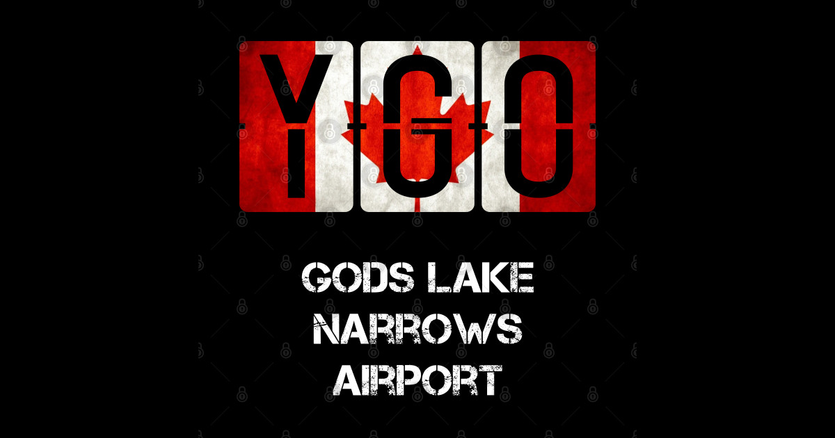 YGO Gods Lake Narrows Airport code Airport Merch Sticker TeePublic