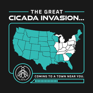 Cicada Invasion Coming to These States in US Map T-Shirt