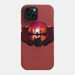 Little witch with crow in the night Phone Case