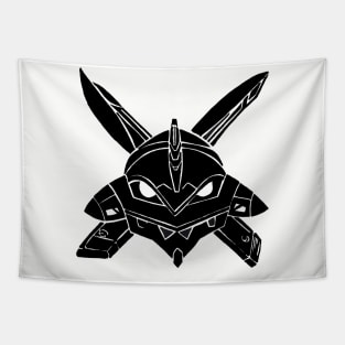 Chibi Robot Head with Knives Tapestry