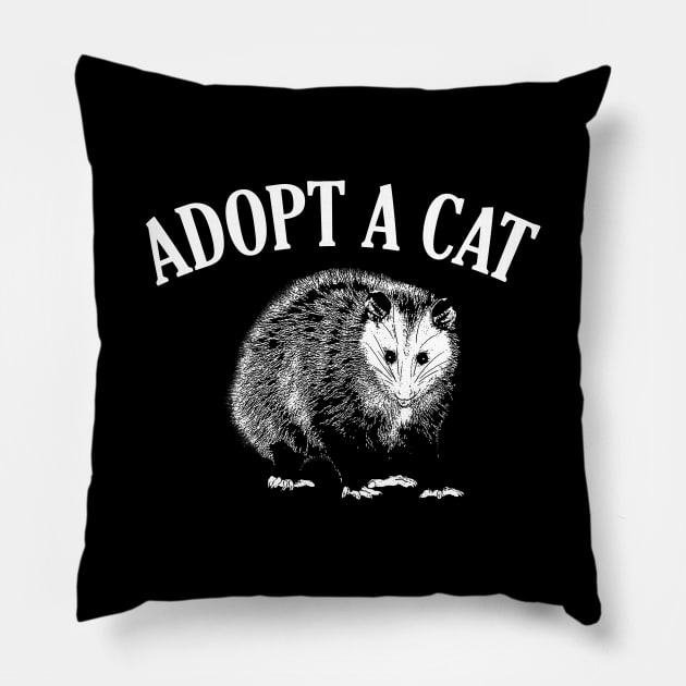 Adopt a Cat Funny Possum Pillow by giovanniiiii