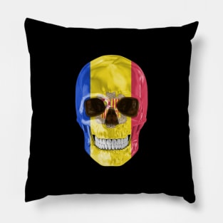 Andorra Flag Skull - Gift for Andorran With Roots From Andorra Pillow