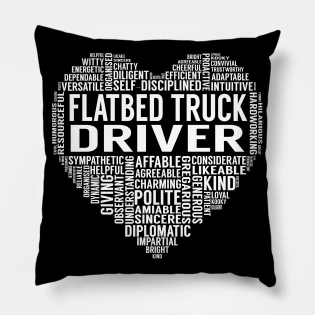 Flatbed Truck Driver Heart Pillow by LotusTee